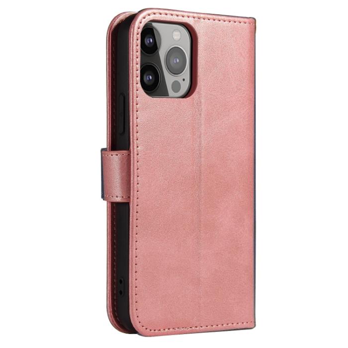 Bild 3,  iPhone 14 Fodral Solid Läder Roséguld - Teknikhallen.se