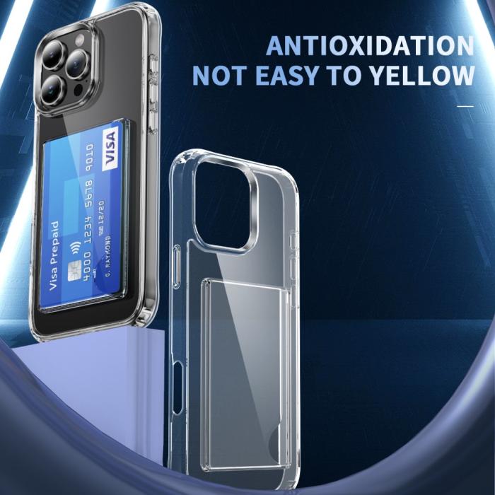 Bild 4,  iPhone 16 Pro Skal Med Kortfack TPU Transparent - Teknikhallen.se