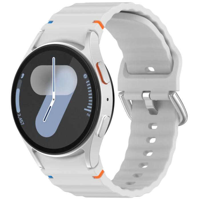 Bild 4,  Galaxy Watch 5/5 Pro/6/7/FE Armband Silikon Wave Design - Teknikhallen.se