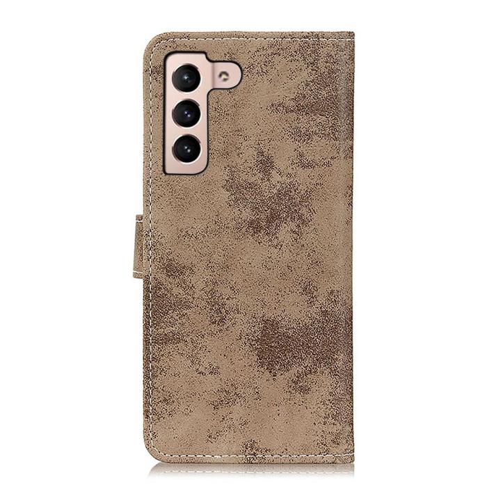 Bild 3,  Samsung Galaxy S22 Plus Fodral Retro Läder Khaki - Teknikhallen.se