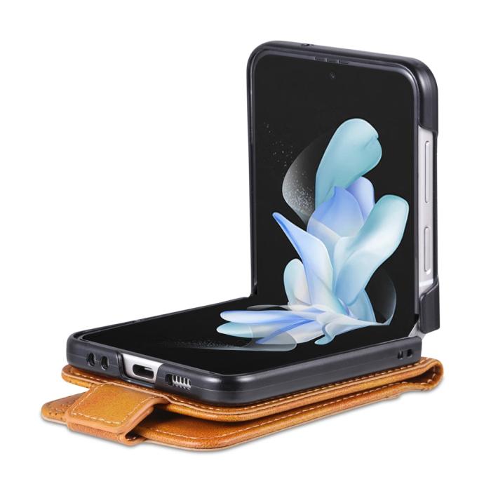 Bild 4, AZNS AZNS Galaxy Z Flip 5 Fodral Läder Brun - Teknikhallen.se