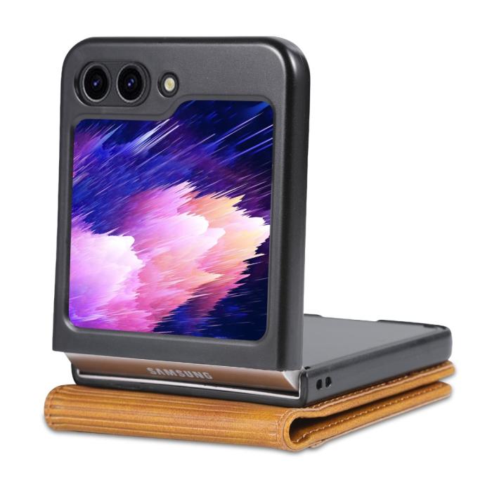 Bild 5, AZNS AZNS Galaxy Z Flip 5 Fodral Läder Brun - Teknikhallen.se