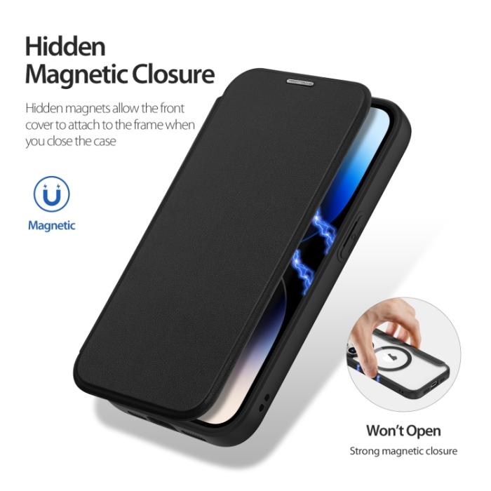 Bild 2, DUX DUCIS DUX DUCIS iPhone 15 Pro Fodral MagSafe Skin X Pro Svart - Teknikhallen.se