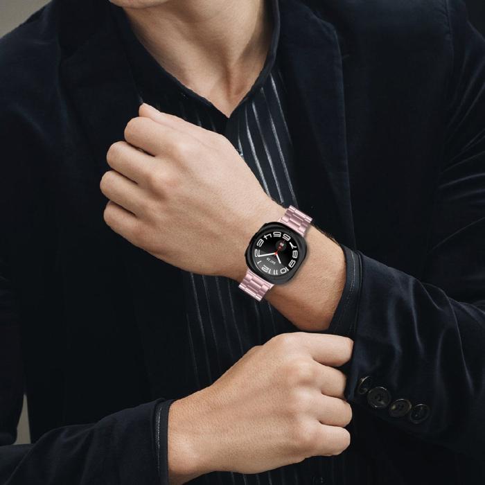 Bild 4,  Galaxy Watch Ultra (2025) / 47 mm Klockarmband Rostfritt Stål Rosa - Teknikhallen.se