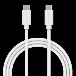 Smartline Smartline 1m 3A USB-C - USB-C Laddningskabel Vit - Teknikhallen.se