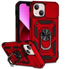  iPhone 14 Plus Skal CamShield Hybrid Ring R&ouml;d - Teknikhallen.se
