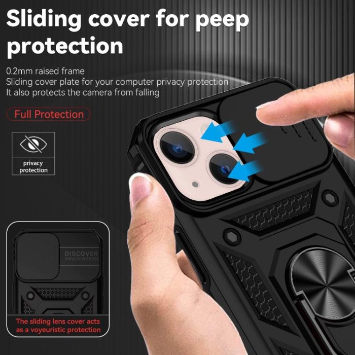 Bild 5,  iPhone 14 Plus Skal CamShield Hybrid Ring Svart - Teknikhallen.se