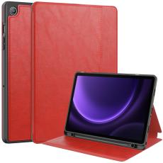  Galaxy Tab S9 FE Fodral Business L&auml;der Pennh&aring;llare R&ouml;d - Teknikhallen.se