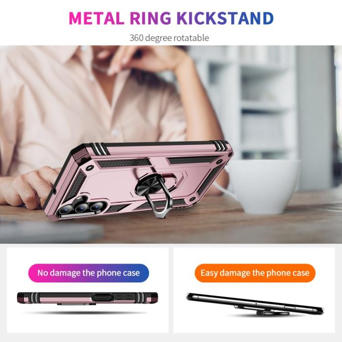 Bild 5,  Samsung Galaxy A15 5G Skal Armor Ring Hybrid Roséguld - Teknikhallen.se