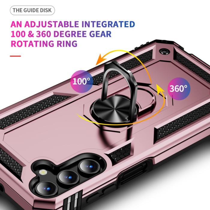 Bild 6,  Samsung Galaxy A15 5G Skal Armor Ring Hybrid Roséguld - Teknikhallen.se