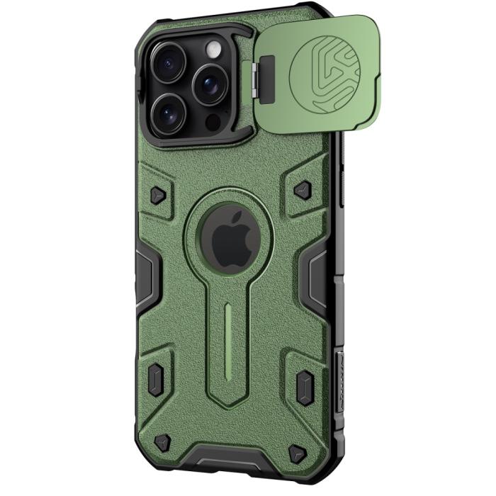 Bild 3, NILLKIN NILLKIN iPhone 16 Pro Max Skal Camshield Armor Grön - Teknikhallen.se