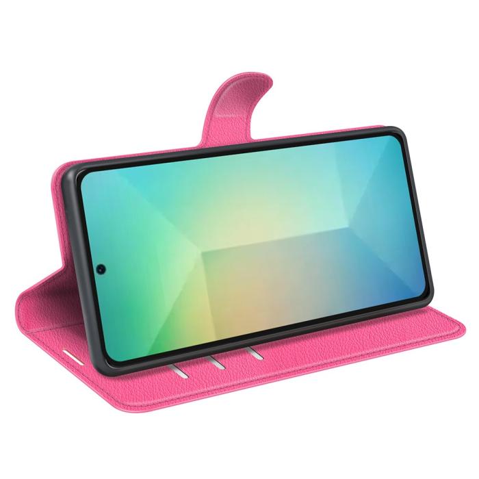 Bild 3,  Samsung Galaxy S25 Fodral Litchi Läder Rosa - Teknikhallen.se