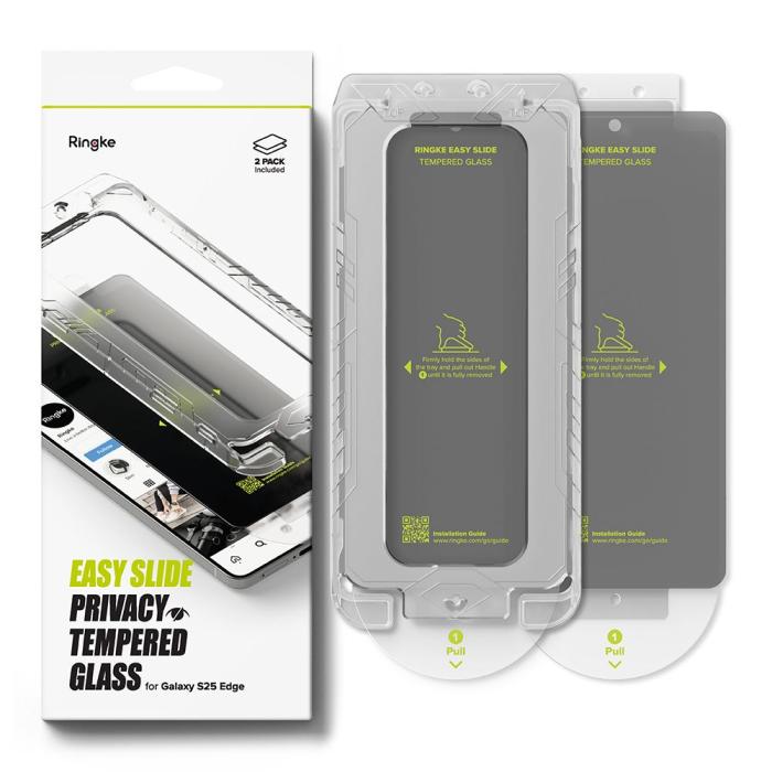 Bild 3, Ringke Ringke Galaxy S25 Edge 2-PACK Easy Slide Skärmskydd Privacy - Teknikhallen.se
