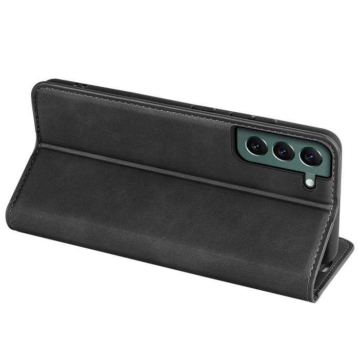 Bild 4,  Samsung Galaxy S23 Plus Flip Fodral Skin Touch Svart - Teknikhallen.se