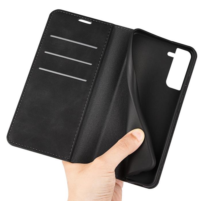 Bild 5,  Samsung Galaxy S23 Plus Flip Fodral Skin Touch Svart - Teknikhallen.se