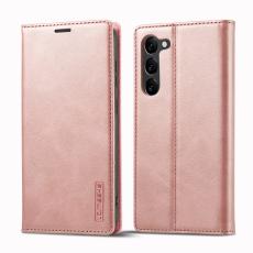 LC.IMEEKE LC.IMEEKE Galaxy S24 Fodral Flip L&auml;der Ros&eacute;guld - Teknikhallen.se