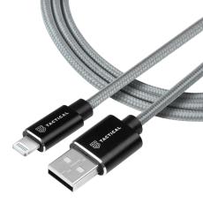Tactical Tactical 1m 2.4A 12W MFi Lightning Laddkabel Nylon Gr&aring; - Teknikhallen.se