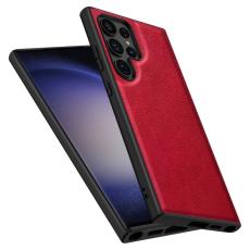  Galaxy S24 Ultra L&auml;derbelagt Hybrid Skal R&ouml;d - Teknikhallen.se