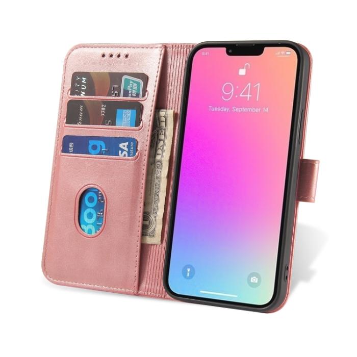 Bild 6,  iPhone 14 Fodral Solid Läder Roséguld - Teknikhallen.se