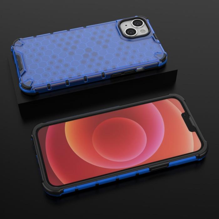 Bild 4,  iPhone 15 Plus Skal Honeycomb Shockproof Blå - Teknikhallen.se