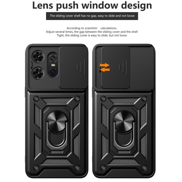Bild 2,  Motorola Edge 50 Pro 5G CamShield Armor Hybrid Ring Skal Svart - Teknikhallen.se