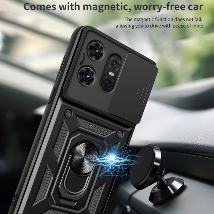 Bild 5,  Motorola Edge 50 Pro 5G CamShield Armor Hybrid Ring Skal Svart - Teknikhallen.se