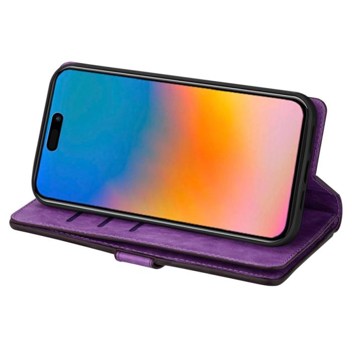 Bild 3,  iPhone 15 Plus Multifunktionellt Fodral Lila - Teknikhallen.se