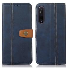  Sony Xperia 1 V Fodral Dual-Color L&auml;der Bl&aring; - Teknikhallen.se