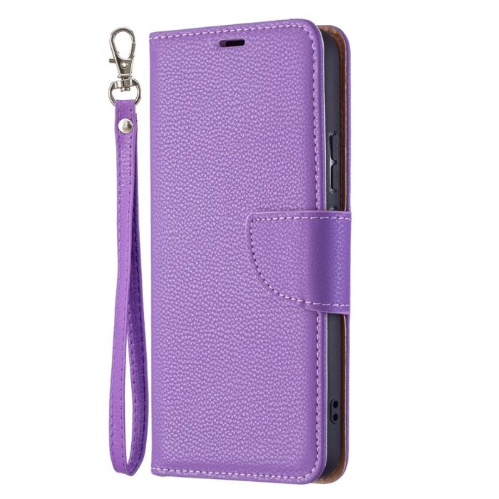 Bild 4,  Samsung Galaxy S22 Plus Fodral Litchi Textur Läder Lila - Teknikhallen.se