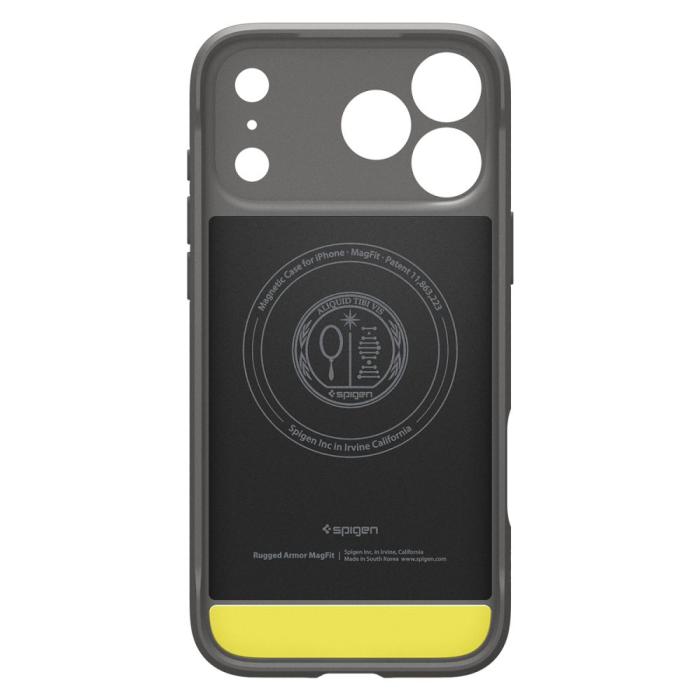 Bild 3, Spigen Spigen iPhone 17 Pro Skal MagSafe Rugged Armor Grå - Teknikhallen.se