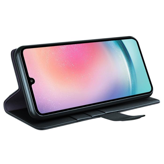 Bild 3,  Samsung Galaxy A25 5G Fodral Premium Äkta Läder Svart - Teknikhallen.se