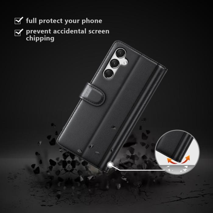 Bild 4,  Samsung Galaxy A25 5G Fodral Premium Äkta Läder Svart - Teknikhallen.se