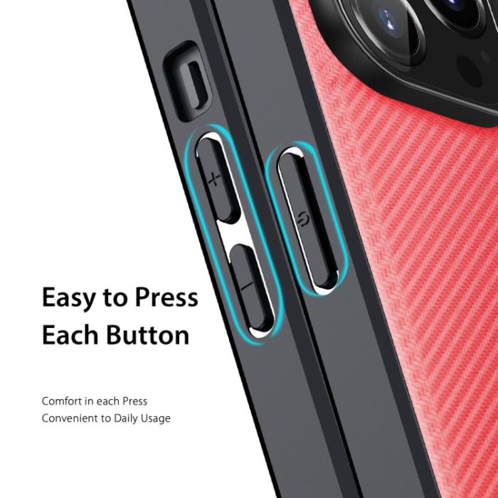 Bild 6, DUX DUCIS DUX DUCIS iPhone 14 Pro Max Skal FINO Nylon Röd - Teknikhallen.se