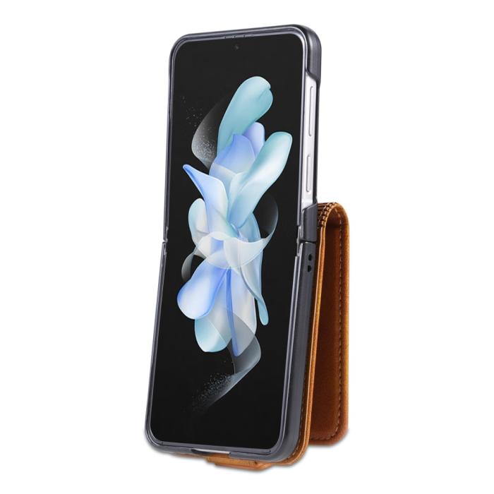 Bild 6, AZNS AZNS Galaxy Z Flip 5 Fodral Läder Brun - Teknikhallen.se