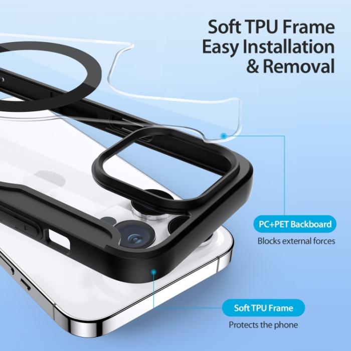Bild 5, DUX DUCIS DUX DUCIS iPhone 15 Pro Fodral MagSafe Skin X Pro Svart - Teknikhallen.se