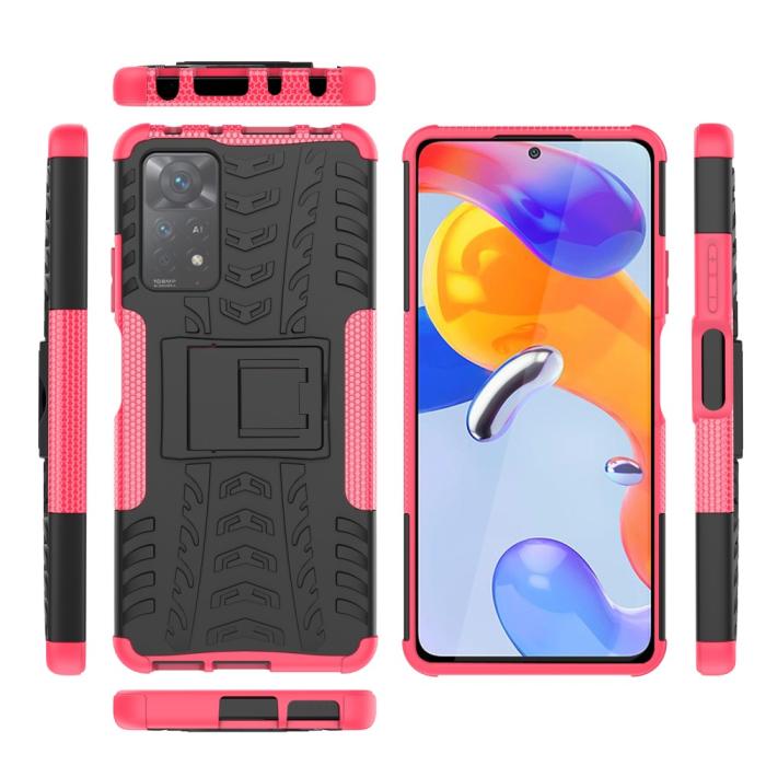 Bild 6,  Xiaomi Redmi Note 11 Pro 5G Skal Stöttåligt med Stöd Rosa - Teknikhallen.se