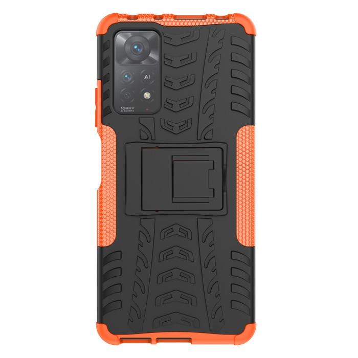 Bild 2,  Xiaomi Redmi Note 11 Pro 5G Skal Stöttåligt med Stöd Orange - Teknikhallen.se