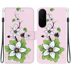  Samsung Galaxy A27 5G Fodral L&auml;der Blommor Rosa/Vit - Teknikhallen.se