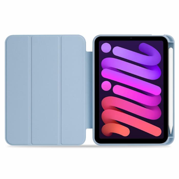 Bild 5,  iPad Mini 2024/2021 Fodral Slim Tri-Fold Pennhållare Ljus Blå - Teknikhallen.se