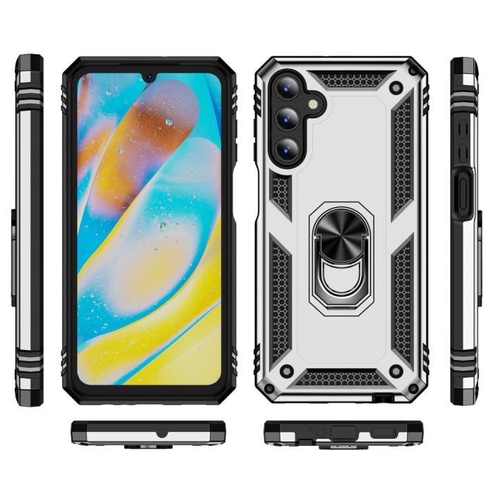 Bild 2,  Samsung Galaxy A15 5G Skal Armor Ring Hybrid Silver - Teknikhallen.se