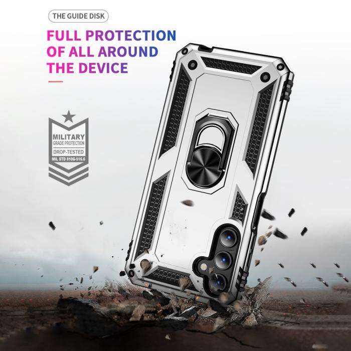Bild 4,  Samsung Galaxy A15 5G Skal Armor Ring Hybrid Silver - Teknikhallen.se