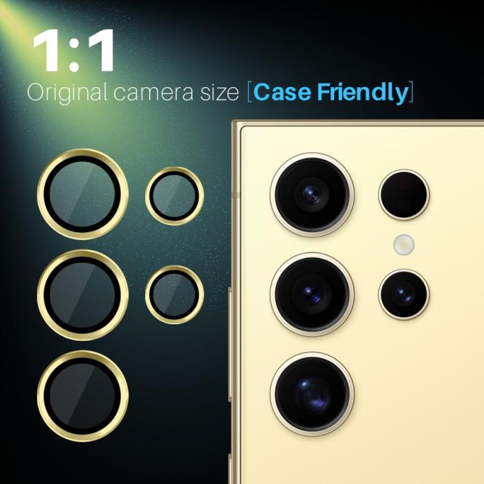 Bild 4, NORTHJO NORTHJO Galaxy S25 Ultra Linsskydd Härdat Glas Guld - Teknikhallen.se