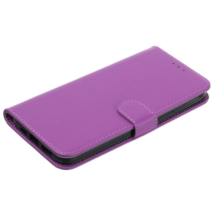 Bild 4,  iPhone 15 Fodral Solid Läder Med Snodd Lila - Teknikhallen.se