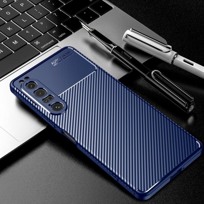 Bild 2,  Sony Xperia 1 IV Skal Kolfiber Textur Blå - Teknikhallen.se