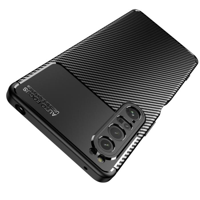 Bild 3,  Sony Xperia 1 IV Skal Kolfiber Textur Blå - Teknikhallen.se