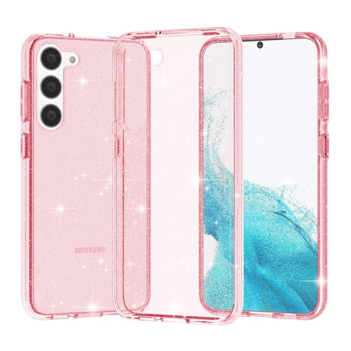 Bild 2,  Samsung Galaxy S23 Skal Glitter Hybrid Rosa - Teknikhallen.se