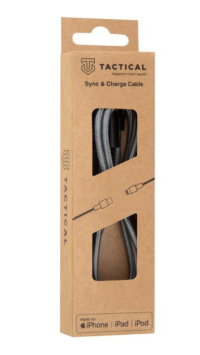 Bild 2, Tactical Tactical 30cm 20W MFi USB-C - Lightning Laddkabel Nylon Grå - Teknikhallen.se