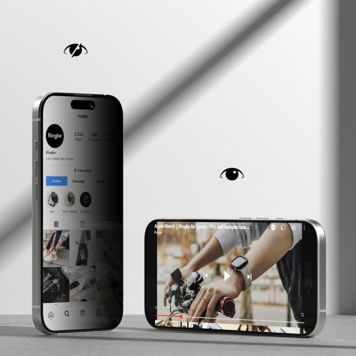 Bild 3, Ringke Ringke iPhone 17 2-PACK Easy Slide Skärmskydd Privacy - Teknikhallen.se