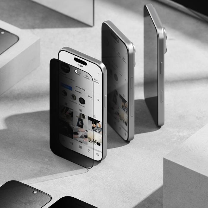 Bild 5, Ringke Ringke iPhone 17 2-PACK Easy Slide Skärmskydd Privacy - Teknikhallen.se