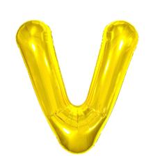  Bokstavsballong V 40 cm Guld - Teknikhallen.se